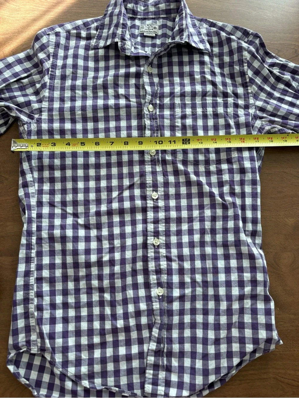 J.Crew Men’s Purple White Gingham Button Down Shirt Long Sleeve Size XS